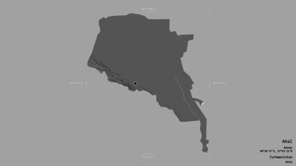 Zona Ahal Provincia Turkmenistán Aislada Sobre Fondo Sólido Una Caja —  Fotos de Stock