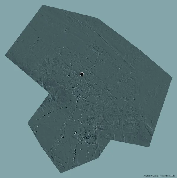 Kształt Asgabat Niezależnego Miasta Turkmenistanu Jego Stolicy Izolowane Solidnym Tle — Zdjęcie stockowe