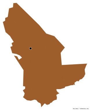 Türkmenistan 'ın başkenti beyaz arka planda izole edilmiş, Meryem' in şekli. Desenli dokuların bileşimi. 3B görüntüleme