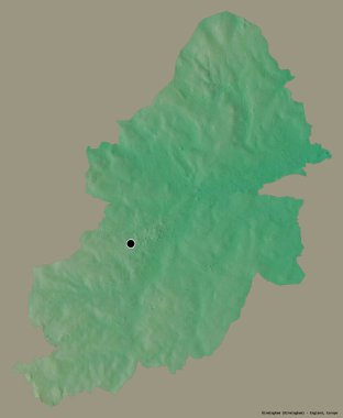 Birmingham 'ın şekli, İngiltere' nin idari ilçesi, başkenti katı renk arka planında izole edilmiş. Topografik yardım haritası. 3B görüntüleme