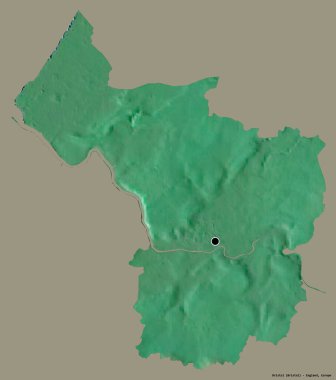 Bristol 'un şekli, İngiltere' nin üniter otoritesi, sermayesi katı renk arka planında izole edilmiş. Topografik yardım haritası. 3B görüntüleme
