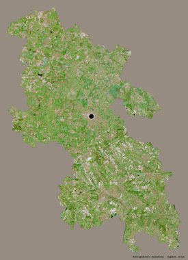 Buckinghamshire 'ın şekli, İngiltere' nin idari ilçesi, başkenti katı renk arka planında izole edilmiş. Uydu görüntüleri. 3B görüntüleme