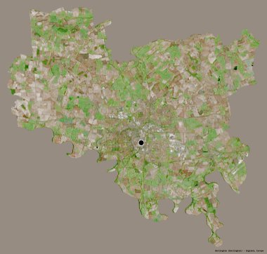 Darlington 'ın şekli, İngiltere' nin üniter otoritesi, sermayesi katı renk arka planında izole edilmiş. Uydu görüntüleri. 3B görüntüleme