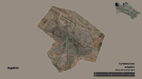 Form Asgabat Oberoende Staden Turkmenistan Med Dess Huvudstad Isolerad Solid — Stockfoto
