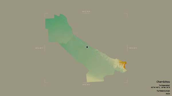 Территория Чарджоу Провинция Туркменистан Изолирована Твердом Фоне Геометрической Коробке Метки — стоковое фото