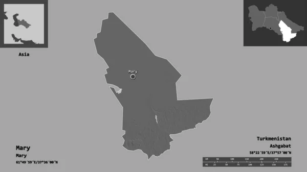 Forma María Provincia Turkmenistán Capital Escala Distancia Vistas Previas Etiquetas — Foto de Stock