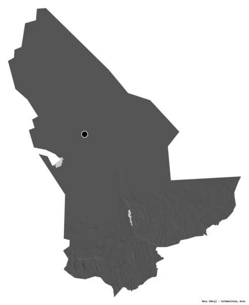 Tvar Marie Provincie Turkmenistán Hlavním Městem Izolovaným Bílém Pozadí Mapa — Stock fotografie