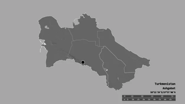 투르크메니스탄의 황폐화 형태는 수도이자 구분과 마리아 지역이었다 라벨이요 렌더링 — 스톡 사진