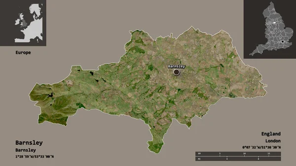 Forma Barnsley Condado Administrativo Inglaterra Capital Escala Distancia Vistas Previas — Foto de Stock