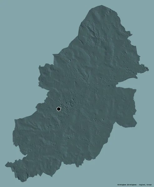 Forma Birmingham Condado Administrativo Inglaterra Con Capital Aislada Sobre Fondo — Foto de Stock