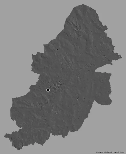Forma Birmingham Condado Administrativo Inglaterra Con Capital Aislada Sobre Fondo — Foto de Stock