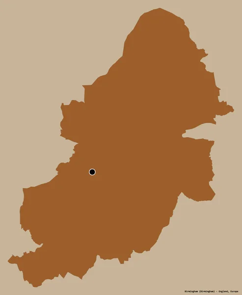 Shape Birmingham Administrative Grafschaft Von England Mit Seiner Hauptstadt Isoliert — Stockfoto