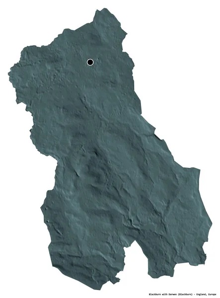 Forma Blackburn Con Darwen Autoridad Unitaria Inglaterra Con Capital Aislada — Foto de Stock
