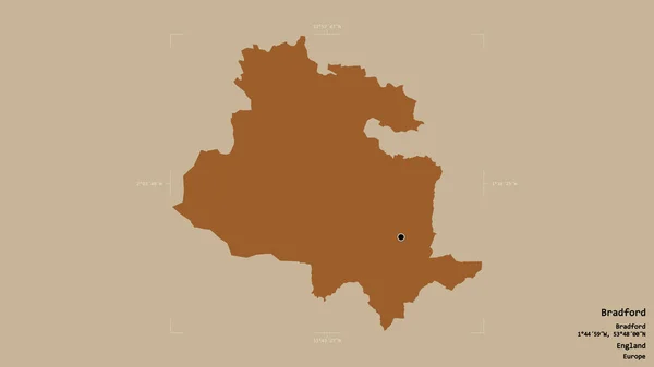 Район Брэдфорд Административный Округ Англии Изолирован Твердом Фоне Геометрической Коробке — стоковое фото