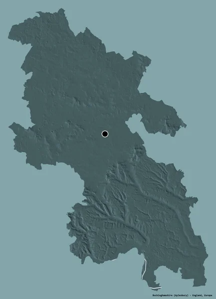 Buckinghamshire Şekli Ngiltere Nin Idari Ilçesi Başkenti Katı Renk Arka — Stok fotoğraf