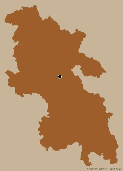 Форма Бакингемшира Административного Графства Англии Столицей Изолированной Прочном Цветном Фоне — стоковое фото