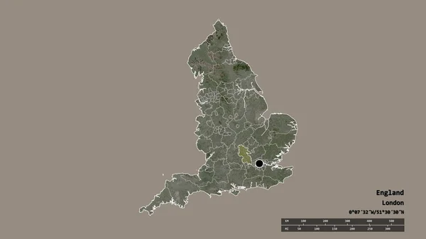 Forma Desnaturalizada Inglaterra Con Capital División Regional Principal Zona Separada — Foto de Stock