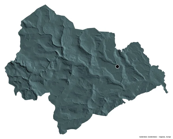 Vorm Van Calderdale Administratieve Graafschap Van Engeland Met Hoofdstad Geïsoleerd — Stockfoto