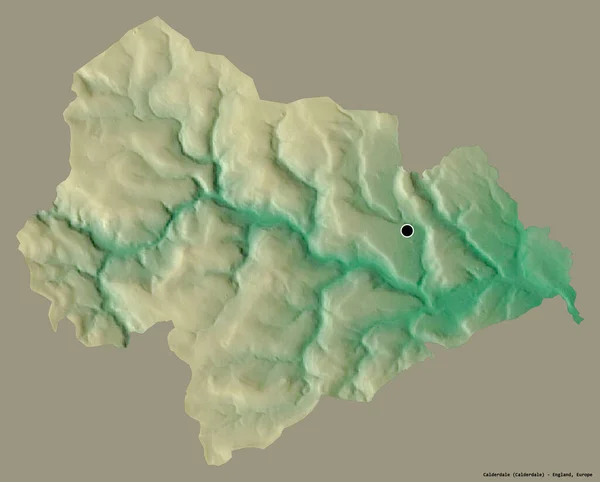 Shape Calderdale Administrative Grafschaft Von England Mit Seiner Hauptstadt Isoliert — Stockfoto