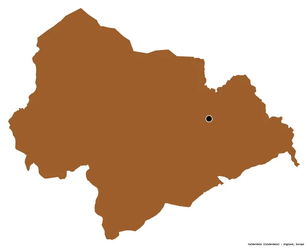 イングランドの行政郡カルダーデールの形で その首都は白い背景に孤立している パターン化されたテクスチャの構成 3Dレンダリング — ストック写真