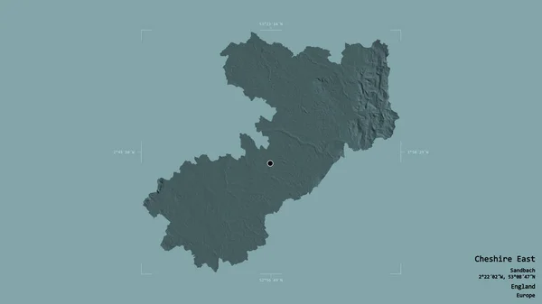 Територія Чеширського Сходу Адміністративного Графства Англії Ізольована Твердому Тлі Геотермальному — стокове фото