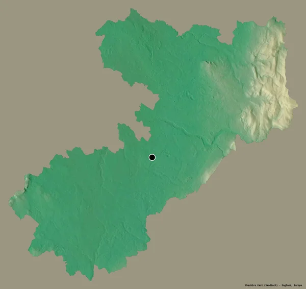 Forma Del Cheshire East Contea Amministrativa Dell Inghilterra Con Sua — Foto Stock