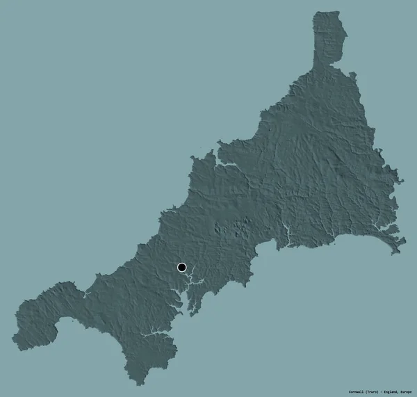 Form Cornwall Administrativa Grevskapet England Med Sin Huvudstad Isolerad Solid — Stockfoto