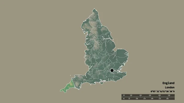 Опустошенный Облик Англии Столицей Основным Региональным Делением Отделенной Областью Корнуолл — стоковое фото