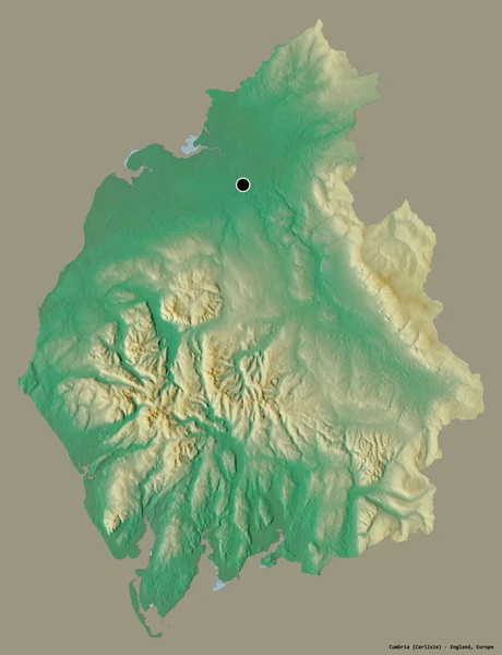 Cumbria Nın Şekli Ngiltere Nin Idari Ilçesi Başkenti Katı Renk — Stok fotoğraf