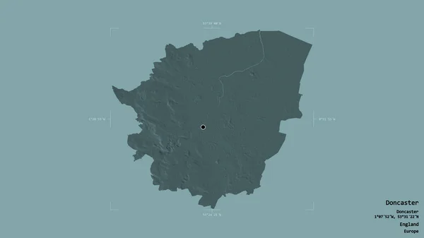 东开斯特地区 英格兰的行政区划 在一个地理参照框的坚实背景上被隔离 彩色高程图 3D渲染 — 图库照片