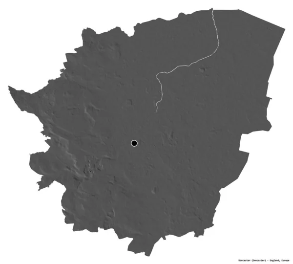 Forma Doncaster Condado Administrativo Inglaterra Con Capital Aislada Sobre Fondo —  Fotos de Stock