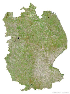 Beyaz arka planda başkenti izole edilmiş, İngiltere 'nin idari kontluğunun bir şeklidir. Uydu görüntüleri. 3B görüntüleme