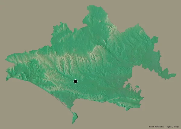 Forma Del Dorset Contea Amministrativa Dell Inghilterra Con Sua Capitale — Foto Stock