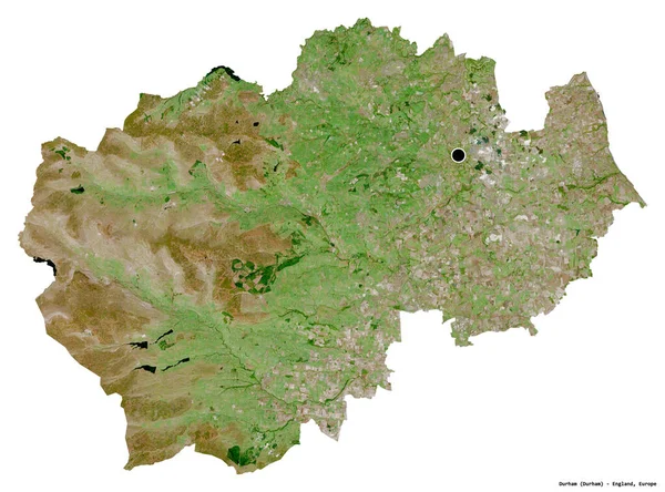 Tvar Durhamu Správní Okres Anglie Hlavním Městem Izolovaným Bílém Pozadí — Stock fotografie