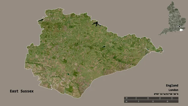 Shape East Sussex Administrative County England Its Capital Isolated Solid — Stock Photo, Image