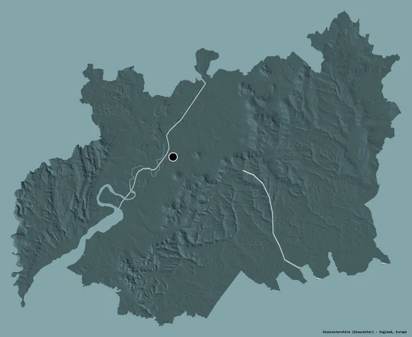 Alakja Gloucestershire Közigazgatási Megye Anglia Főváros Elszigetelt Szilárd Színű Háttér — Stock Fotó
