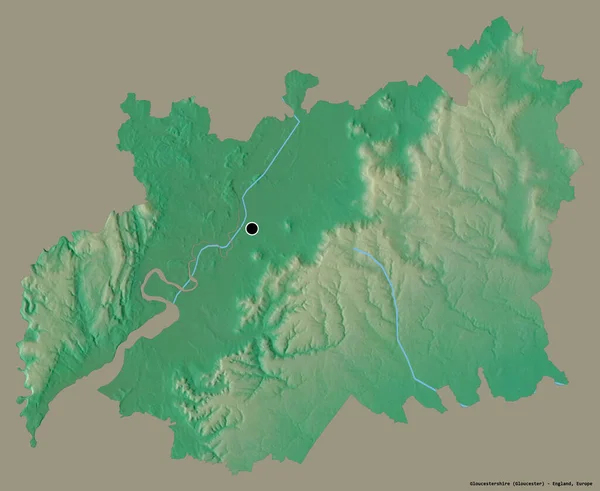 Σχήμα Του Gloucestershire Διοικητική Κομητεία Της Αγγλίας Την Πρωτεύουσά Της — Φωτογραφία Αρχείου