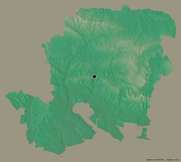 Forma Hampshire Condado Administrativo Inglaterra Com Sua Capital Isolada Fundo — Fotografia de Stock