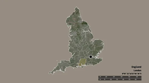 Forma Desnaturalizada Inglaterra Con Capital División Regional Principal Área Separada — Foto de Stock