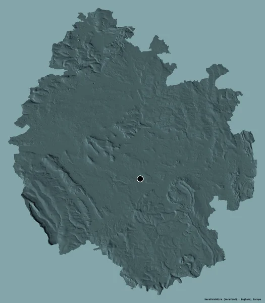Tvar Herefordshire Jednotné Autoritě Anglie Jeho Hlavním Městem Izolované Pevném — Stock fotografie