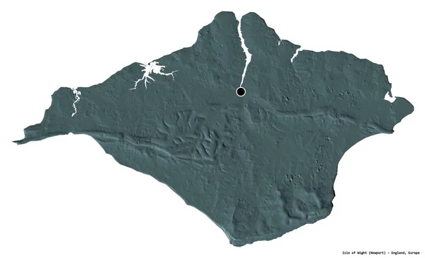 Forma Ilha Wight Autoridade Unitária Inglaterra Com Sua Capital Isolada — Fotografia de Stock