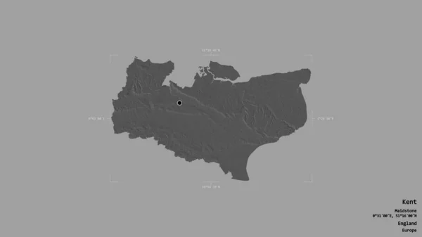 Територія Кента Адміністративного Графства Англії Ізольована Твердому Тлі Геотермальному Обмежувальному — стокове фото