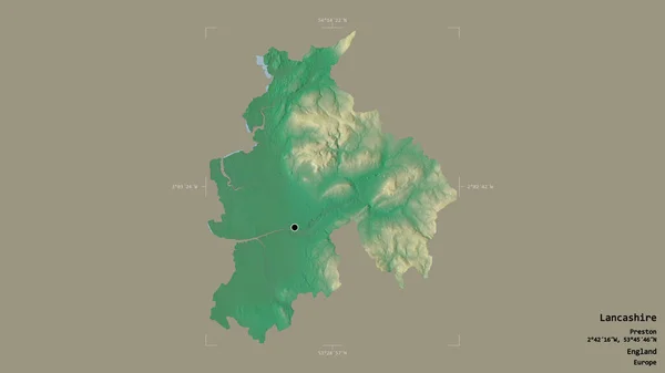 Area Del Lancashire Contea Amministrativa Dell Inghilterra Isolata Uno Sfondo — Foto Stock