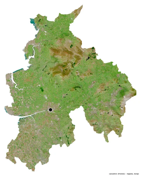 Lancashire Ngiltere Nin Idari Ilçesi Başkenti Beyaz Arka Planda Izole — Stok fotoğraf