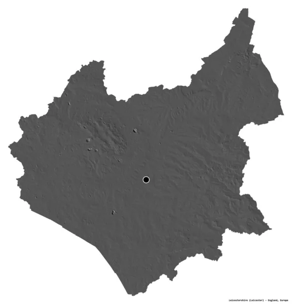 Forma Del Leicestershire Contea Amministrativa Dell Inghilterra Con Sua Capitale — Foto Stock