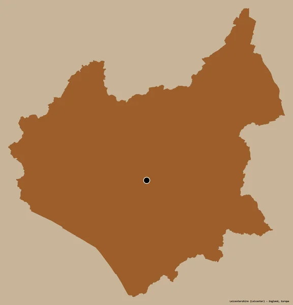 Shape Leicestershire Administrative Grafschaft Von England Mit Seiner Hauptstadt Isoliert — Stockfoto