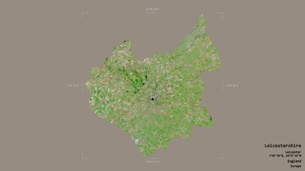 Oblast Leicestershire Správní Okres Anglie Izolované Pevném Pozadí Georeferencované Hraniční — Stock fotografie