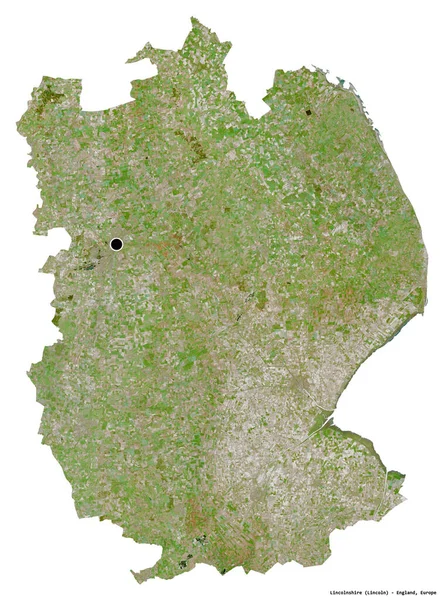 Shape Lincolnshire Administrative County England Its Capital Isolated White Background — Stock Photo, Image