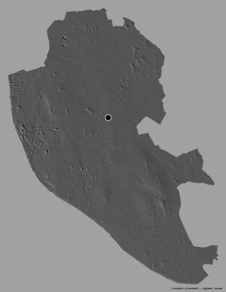 Forma Liverpool Condado Administrativo Inglaterra Con Capital Aislada Sobre Fondo — Foto de Stock