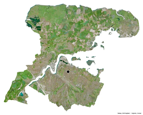 Forma Medway Autoridade Unitária Inglaterra Com Sua Capital Isolada Fundo — Fotografia de Stock